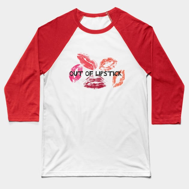 Out Of Lipstick With Lips Graphic illustration Baseball T-Shirt by MerchSpot